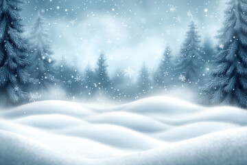 Peaceful Snowy Forest Background
