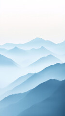 Layered Blue Mountain Ridges in Foggy Morning Light – Phone Wallpaper