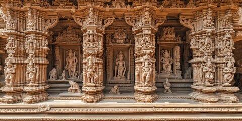 Hindu temple covered in carvings 