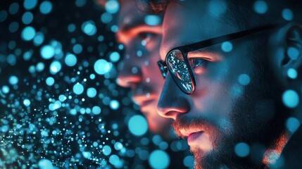 A group of data analysts using advanced software to process and interpret large amounts of data, highlighting the power of data analysis tools.