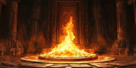 sacred fire in a temple 