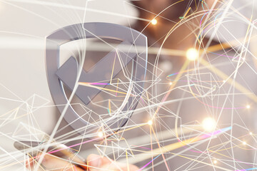 Information technology protected with firewall, secure access and encryption against cyber