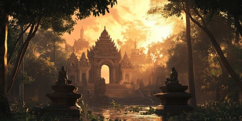 temple at sunrise 