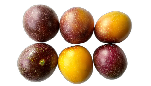  Passion fruit (frutto della passione) dall'alto- Sei frutti della passione disposti su uno _1(292)