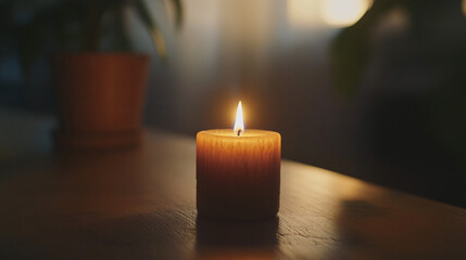 A visual of a single candle burning in a dark room, casting a soft, mournful glow.A visual of a single candle burning in a dark room, casting a soft, mournful glow.