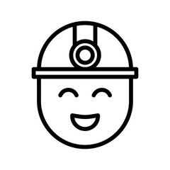 Miner line icon. Mining icon. Mining icon isolated on white background. Transparent background, minimalist symbol. Vector images