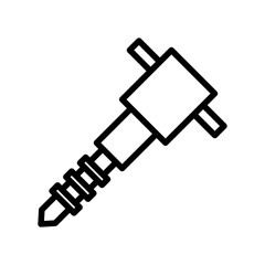 Drilling line icon. Drill icon. Mining icon isolated on white background. Transparent background, minimalist symbol. Vector images