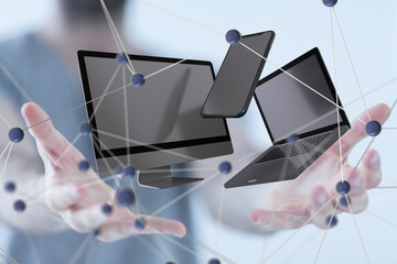 Business intelligence analyst dashboard on virtual