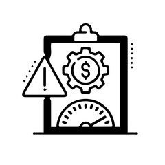 Assessment of business icons on white background.