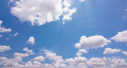 Blue sky with cloud Good weather Bottom capture shot over horizontal