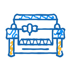 laser engraving and cutting machine doodle icon sketch vector. laser engraving and cutting machine sign. isolated symbol illustration