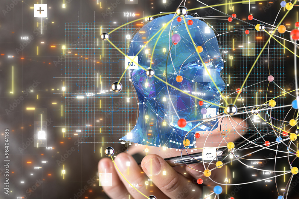 Aufkleber digital medical futuristic interface 3D rendering - 3d