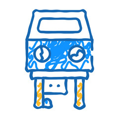 sandblasting chamber doodle icon sketch vector. sandblasting chamber sign. isolated symbol illustration