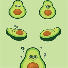 avocado icon vector flat illustration