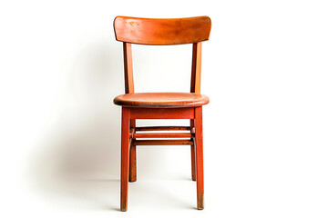 Traditional Dining Chair, Wooden Dining Chair with Curved Back and Seat, A classic wooden chair with a simple design, isolated on a white background.


