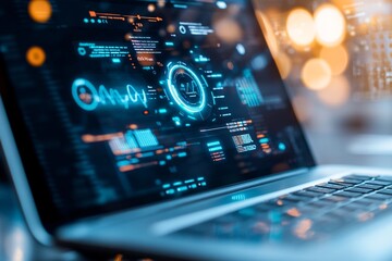 Modern Data Visualization on Laptop Screen