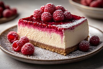 A raspberry cake. Generative AI