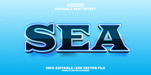 Sea editable text effect in new modern trend style