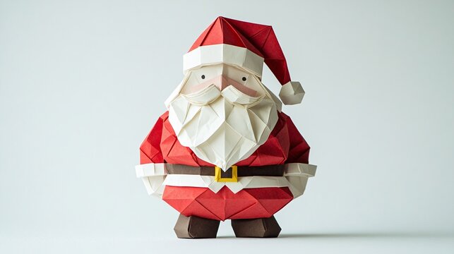 a santa clause made of paper in origami style