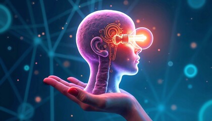 human head with brain