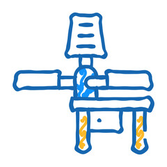 serigraphy equipment doodle icon sketch vector. serigraphy equipment sign. isolated symbol illustration