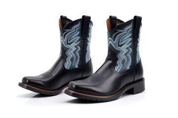 Pair of Brown Leather Boots Isolated on White Background