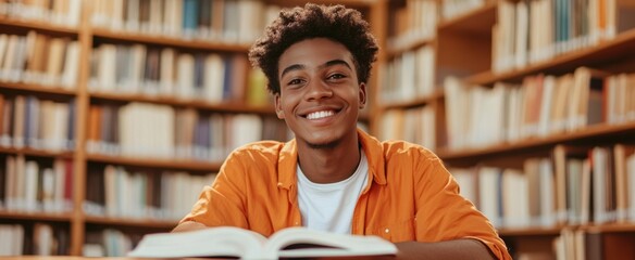 The Student Smiling at Library