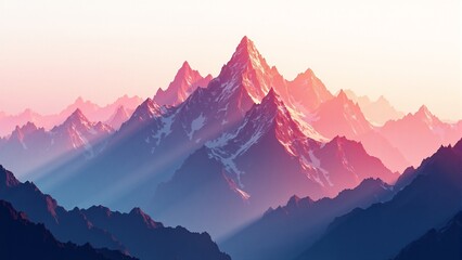 Abstract mountain peaks arranged in a dynamic pattern