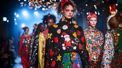 Fototapeta premium christmas fashion show