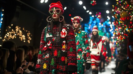 Fototapeta premium christmas fashion show