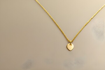 Fototapeta premium Elegant Gold Necklace Isolated on White Background