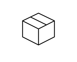 Delivery packaging vector icon. Cargo cardboard box icons. Carton package sign from line geometric shapes.