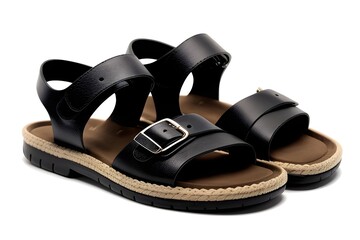 Stylish sandals isolated on white background