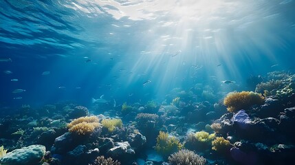 Naklejka premium Bright flowers bring color to the dense tropical rainforest scene