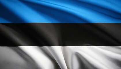 エストニアの国旗(waving national flag of Estonia.)

