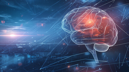 AI、脳、機械学習、ビッグデータ・ネットワーク、科学、人工知能、技術、革新と未来