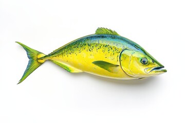 Ultra Realistic UHD Photo of Mahi-Mahi on White Background