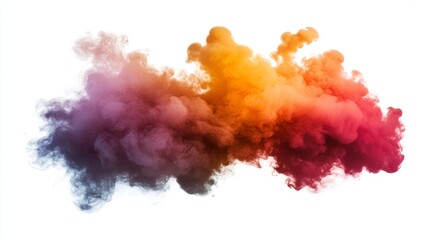 Fototapeta premium rich cloud of smoke featuring a wide array on white background