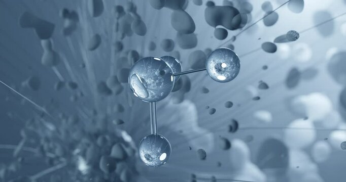 Sulfite rotating molecular 3d structure ball-and-stick model, looped video e220