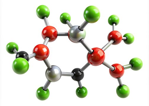 Molecular structure of perchloric acid, a strong mineral acid with the formula HClO4, illustrated as a 3D model with atoms and bonds in a white background.