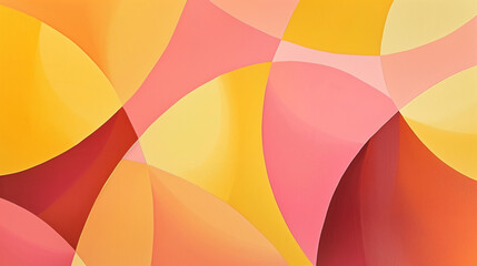 Obraz premium Abstract vibrant composition of overlapping red, yellow, and orange circular shapes, perfect for bold branding and festive themes.