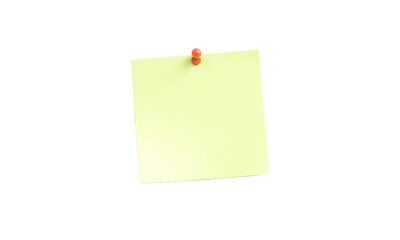 light green sticky note isolated on transparent background