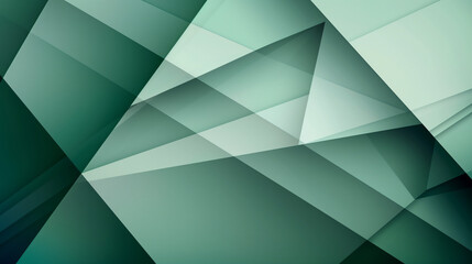 Obraz premium Modern abstract geometric design with transparent overlapping shapes in green hues, perfect for tech decor, branding, and futuristic themes.