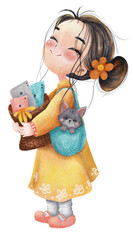 natural cliparts, animals, whale, succulents, cactus, bunnies, treasure box, star fish, star wand and outline elements.