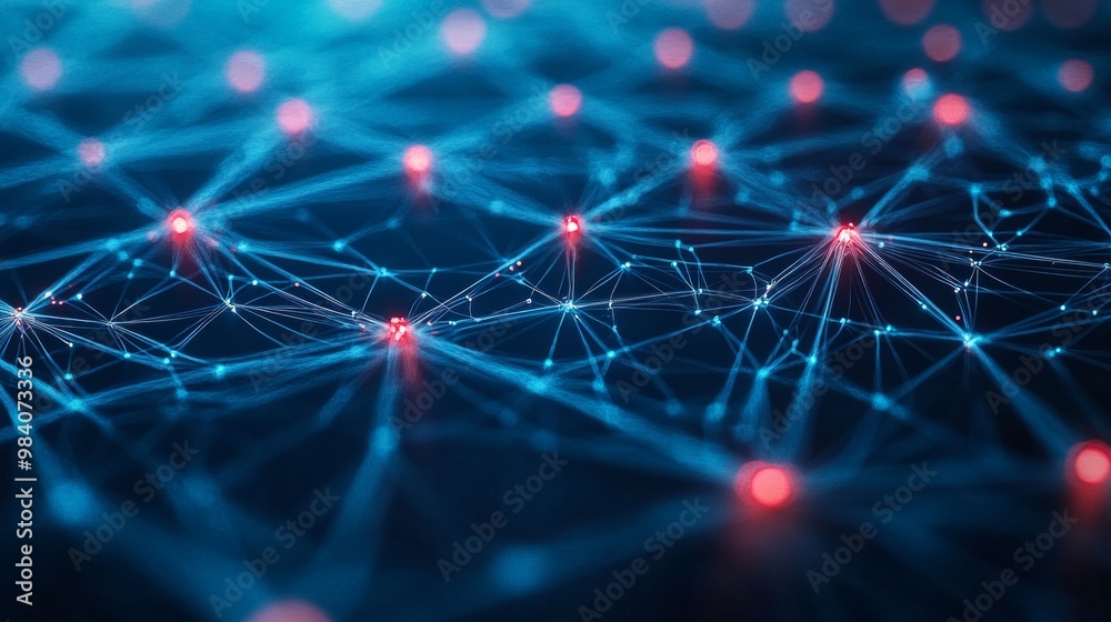 Poster complex depiction of multidimensional string theory concepts exploring theoretical physics and inter