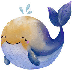 natural cliparts, animals, whale, succulents, cactus, bunnies, treasure box, star fish, star wand and outline elements.