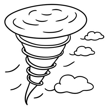 recommend clip art: weather tornado outline coloring book page line art drawing