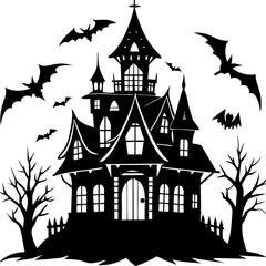 halloween house with bats