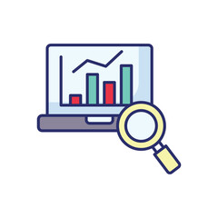 Market Research vector icon stock illustration