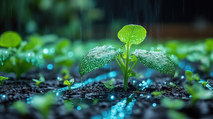 a smart irrigation system using IoT sensors to adjust watering based on real-time weather and soil conditions